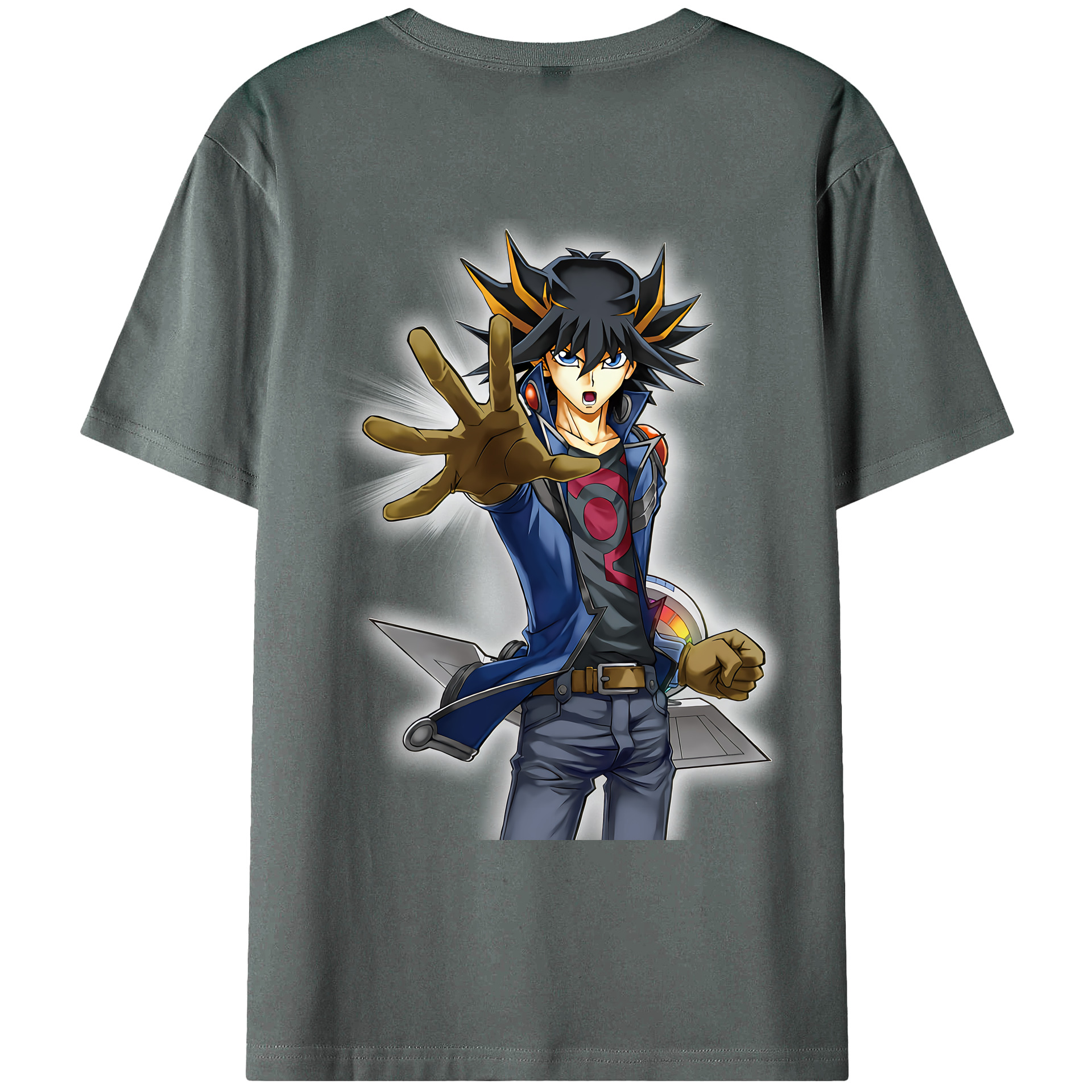 （画像用） 遊☆戯☆王 Yu-Gi-Oh! 綿100％ メンズ半袖Tシャツ（バックプリント） 通気性